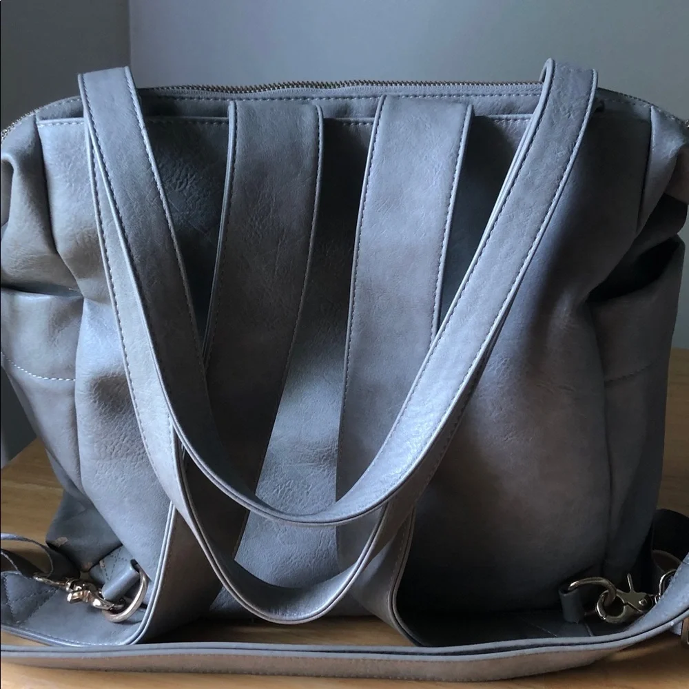 Miss Fong Gray Baby Bag Tote - Large Gray Diaper Bag